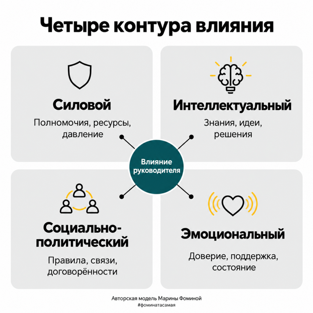Влияние руководителя - авторская модель Марины Фоминой "Четыре контура влияния"